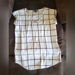 Plaid V-Neck Women's Top